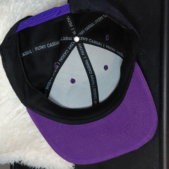 Filthy Casual Unisex Black & Purple Baseball Trucker Snap Back Cap - Picture 6 of 9